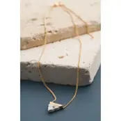 Classic Mini Triangle Natural Stone Necklace | 470118698 - White Howlite