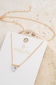 Classic Mini Triangle Natural Stone Necklace | 470118698 - White Howlite