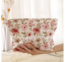 Travel Floral Cosmetic Makeup Pouch Bag | 40P558 - Large Flowers
