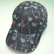 Floral Jean Casual Baseball Cap | 40HW741 - Black