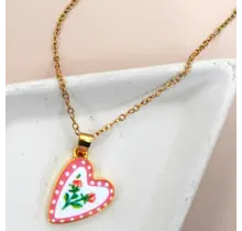 18K Stainless Steel Tarnish Free Waterproof Neck | 40NK9503 - Heart