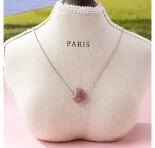 Natural Stone Semi Precious Heart Necklace | 80N92675 - Amethyst