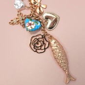 Bag Charm-Ocean Porcelain Heart Fish Cross Flower | 80K064
