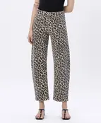 Kate High Rise Leopard Print Barrel Jeans
