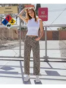 Kate High Rise Leopard Print Barrel Jeans