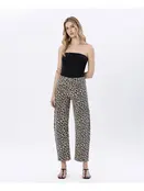 Kate High Rise Leopard Print Barrel Jeans