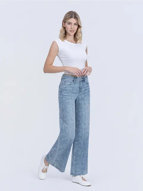 Olivia High Rise Floral Print Wide Leg