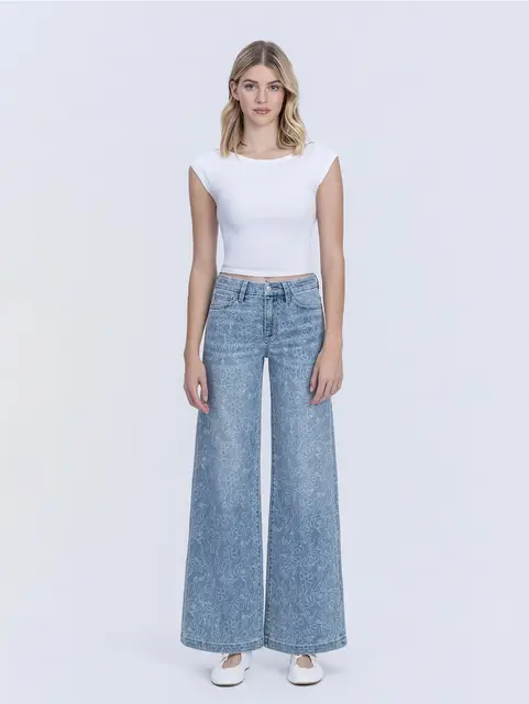 Olivia High Rise Floral Print Wide Leg