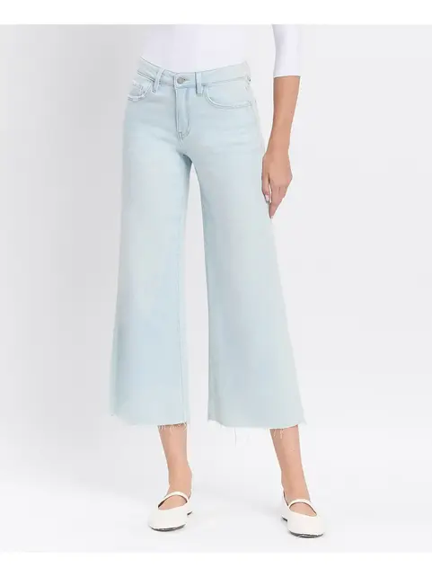 Olivia High Rise Crop Wide Leg Jeans - Light