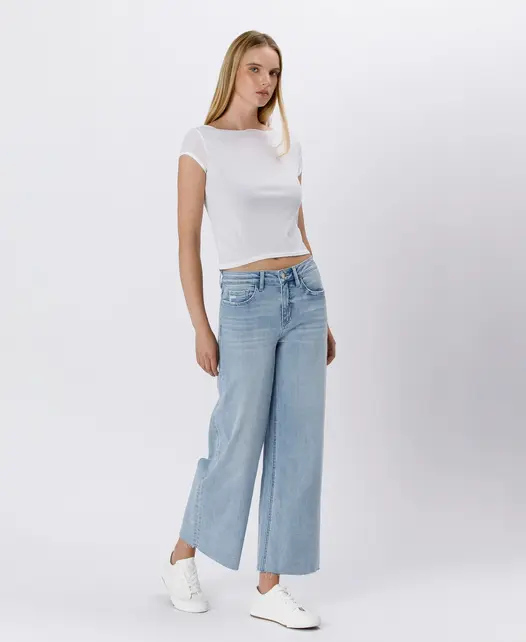 Olivia High Rise Light Wash Wide Leg Jeans