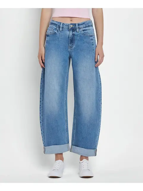 Kate Double Cuffed Barrel Jeans