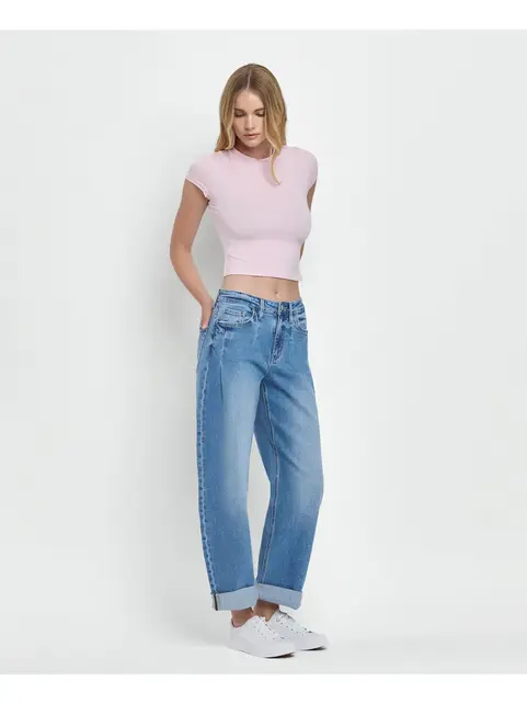 Kate Double Cuffed Barrel Jeans