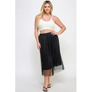 Plus Size Tulle A-Line Midi Skirt