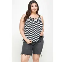 Plus Size Geometric Tank