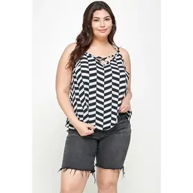 Plus Size Geometric Tank