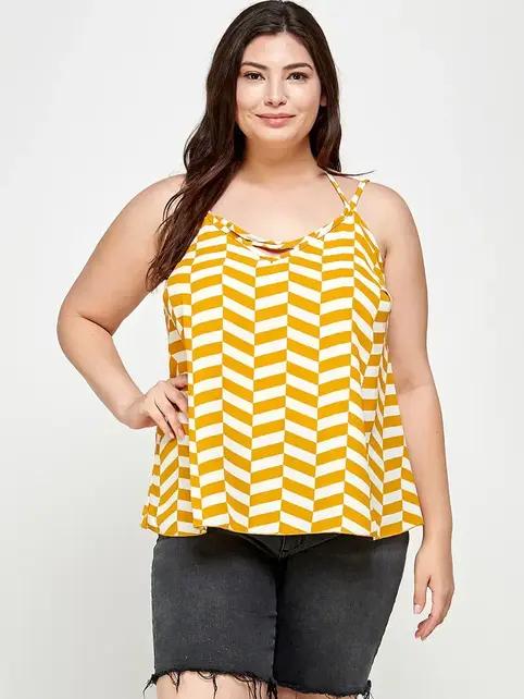 Plus Size Geometric Tank