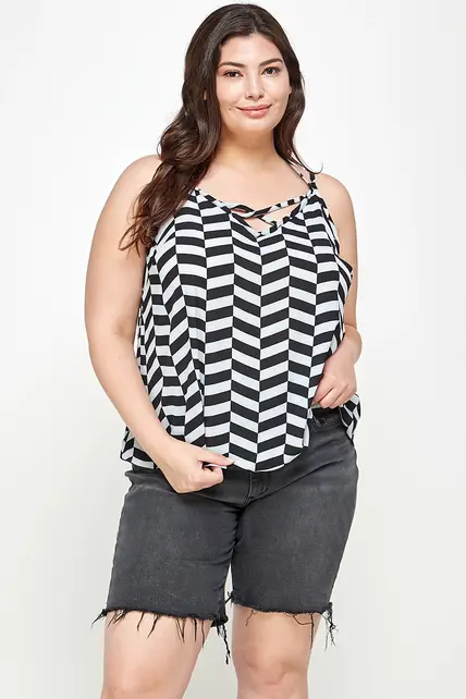 Plus Size Geometric Tank