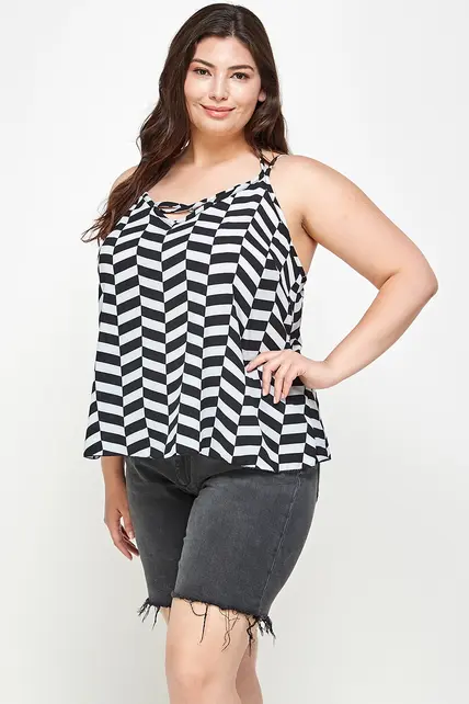 Plus Size Geometric Tank
