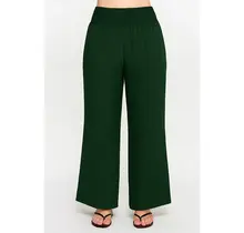 Plus Size Smocked Wide-Leg Pant