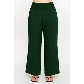 Plus Size Smocked Wide-Leg Pant