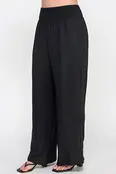 Plus Size Smocked Wide-Leg Pant