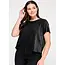 Plus Size Crew Neck Velvet Plisse Tee