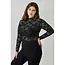 Plus Size Lace Sheer Long Sleeve - Black