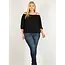 Plus Size Cold Shoulder Peasant Top - Black