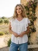 Samba Ruffled Lace Top - White