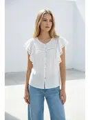 Samba Ruffled Lace Top - White