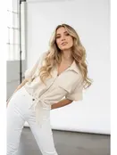 Sanvika Zip Utility Blouse - Beige
