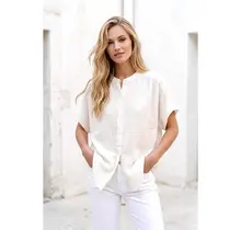 Shree Short Sleeve Blouse - White