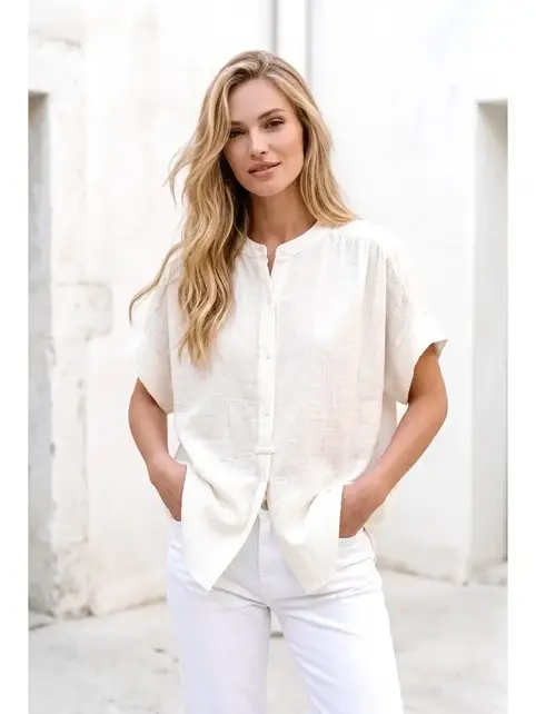 Shree Short Sleeve Blouse - White
