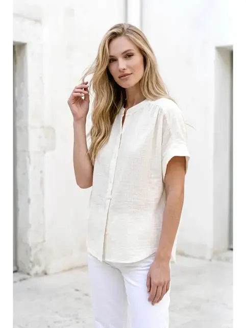 Shree Short Sleeve Blouse - White