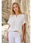 Shree Short Sleeve Blouse - White