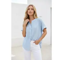 Shree Short Sleeve Blouse - Blue