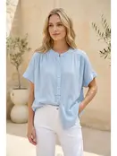 Shree Short Sleeve Blouse - Blue