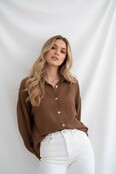 Sella Flowing Button Shirt - Brown