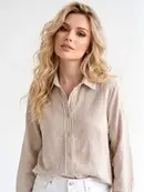 Sabill Embroidered Button Up - Beige