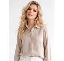 Sabill Embroidered Button Up - Beige