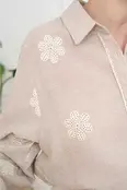 Sabill Embroidered Button Up - Beige