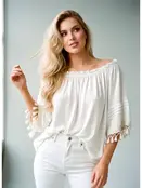 Sherese Bohemian Blouse - Ecru