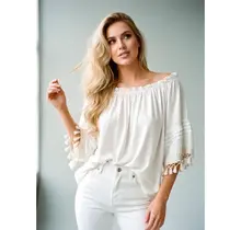 Sherese Bohemian Blouse - Ecru