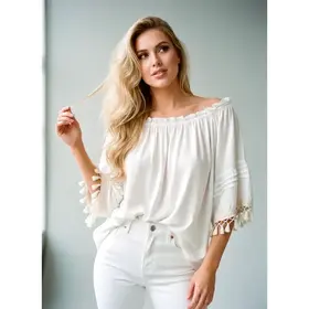 Sherese Bohemian Blouse - Ecru