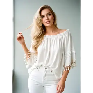 Sherese Bohemian Blouse - Ecru