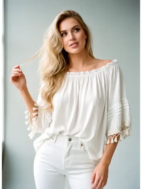 Sherese Bohemian Blouse - Ecru