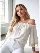 Sherese Bohemian Blouse - Ecru