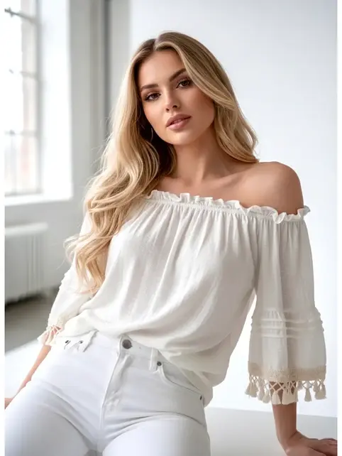 Sherese Bohemian Blouse - Ecru