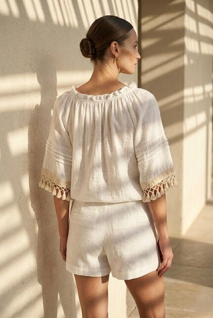 Sherese Bohemian Blouse - Ecru