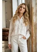 Shery Sheer Floral Blouse - White